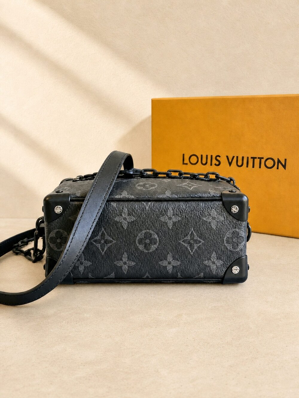 Louis Vuitton Eclipse Coated Canvas Crossbody with Black Metal Chain - Picture 5 of 6